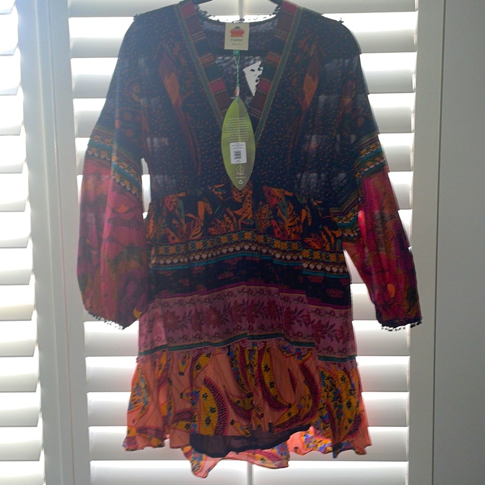 Farm Rio Mixed Patchwork Mini Dress - Picture 3 of 10